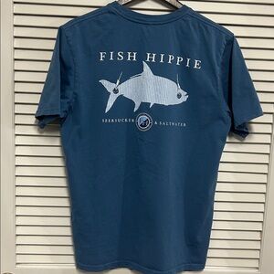 Fish Hippie Men's French Blue T-Shirt with Pocket